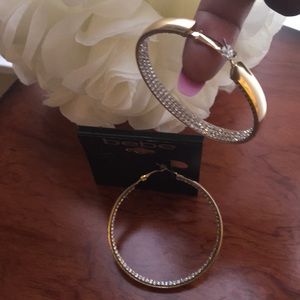 Bebe gold hoop earrings